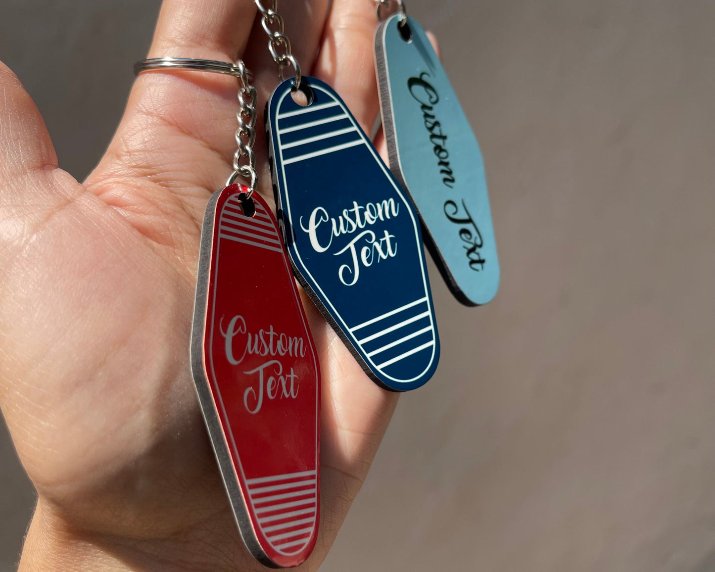 Custom Retro Motel Keychain, Personalized Gift, Unique Accessory for Any Occasion