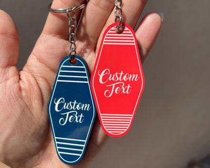Custom Retro Motel Keychain, Personalized Gift, Unique Accessory for Any Occasion