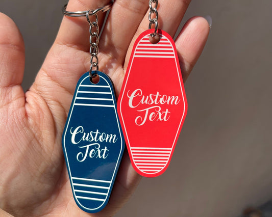 Custom Retro Motel Keychain, Personalized Gift, Unique Accessory for Any Occasion