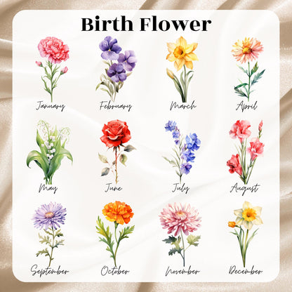 Personalized Birth Flower Ceramic Ring Dish | Bridesmaid Gift, Jewelry Organizer, Trinket Tray, Custom Keepsake