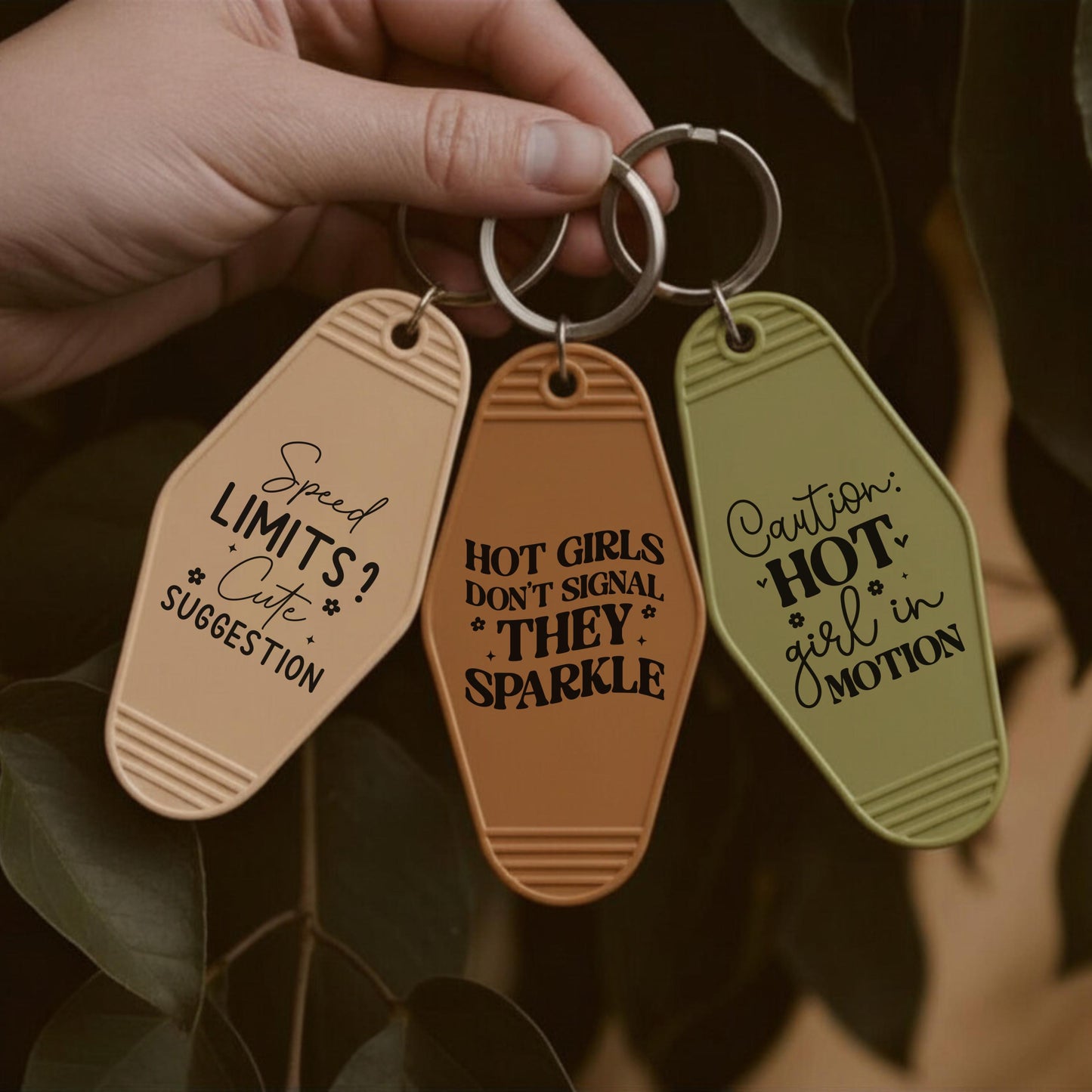 Vintage Motel Keychain, Beep Beep Get Out My Way Acrylic Car Accessory