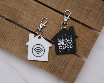 NFC House Keychain Gift for Realtors, Closing, Housewarming, Custom Branding, Real Estate Clients
