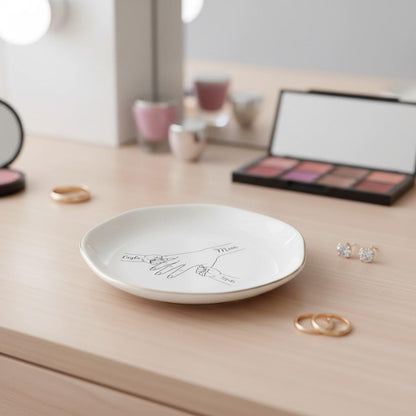 Personalized Family Portrait Jewelry Dish | Custom Mom Gift for Mothers Day or Birthday
