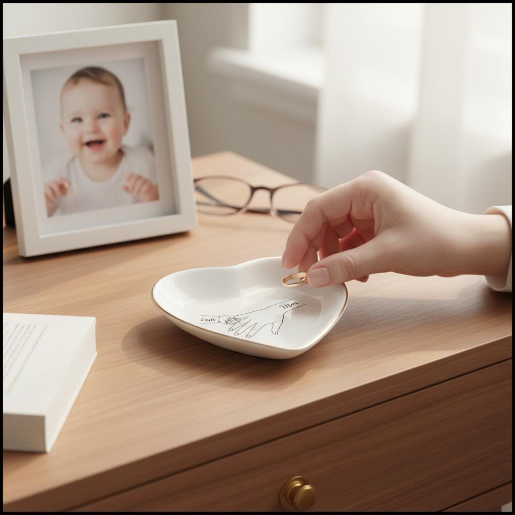Personalized Family Portrait Jewelry Dish | Custom Mom Gift for Mothers Day or Birthday