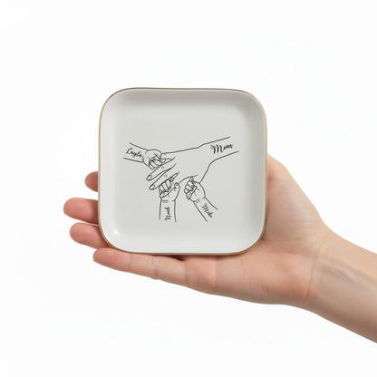 Personalized Family Portrait Jewelry Dish | Custom Mom Gift for Mothers Day or Birthday