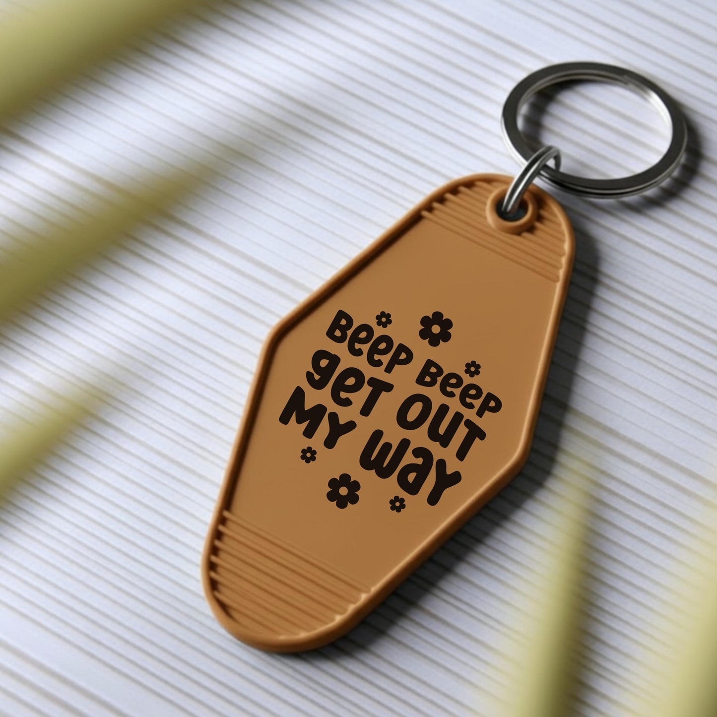Vintage Motel Keychain, Beep Beep Get Out My Way Acrylic Car Accessory