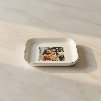 Custom Photo Jewelry Dish, Mother's Day Keepsake, Handwritten Message Tray