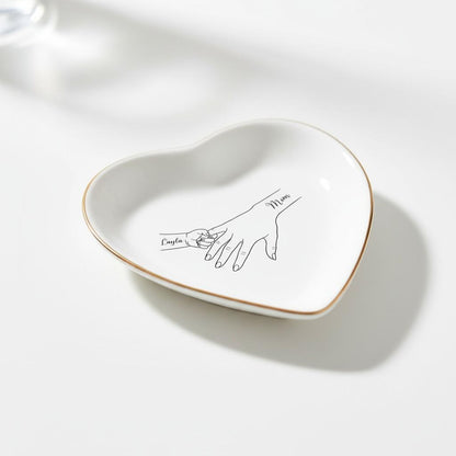 Custom family hands dish, personalized jewelry, Mothers Day gift, portrait keepsake