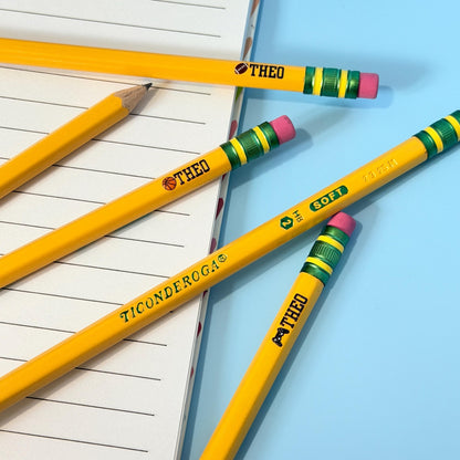 Personalized Pencils Set | Custom Back-to-School Teacher Gift, Boy Present, Sport & Classroom Supplies