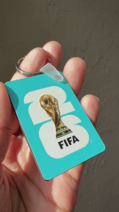 Custom World Cup 2026 Collector Sticker Card Style Keychain Custom Soccer Fan Gift