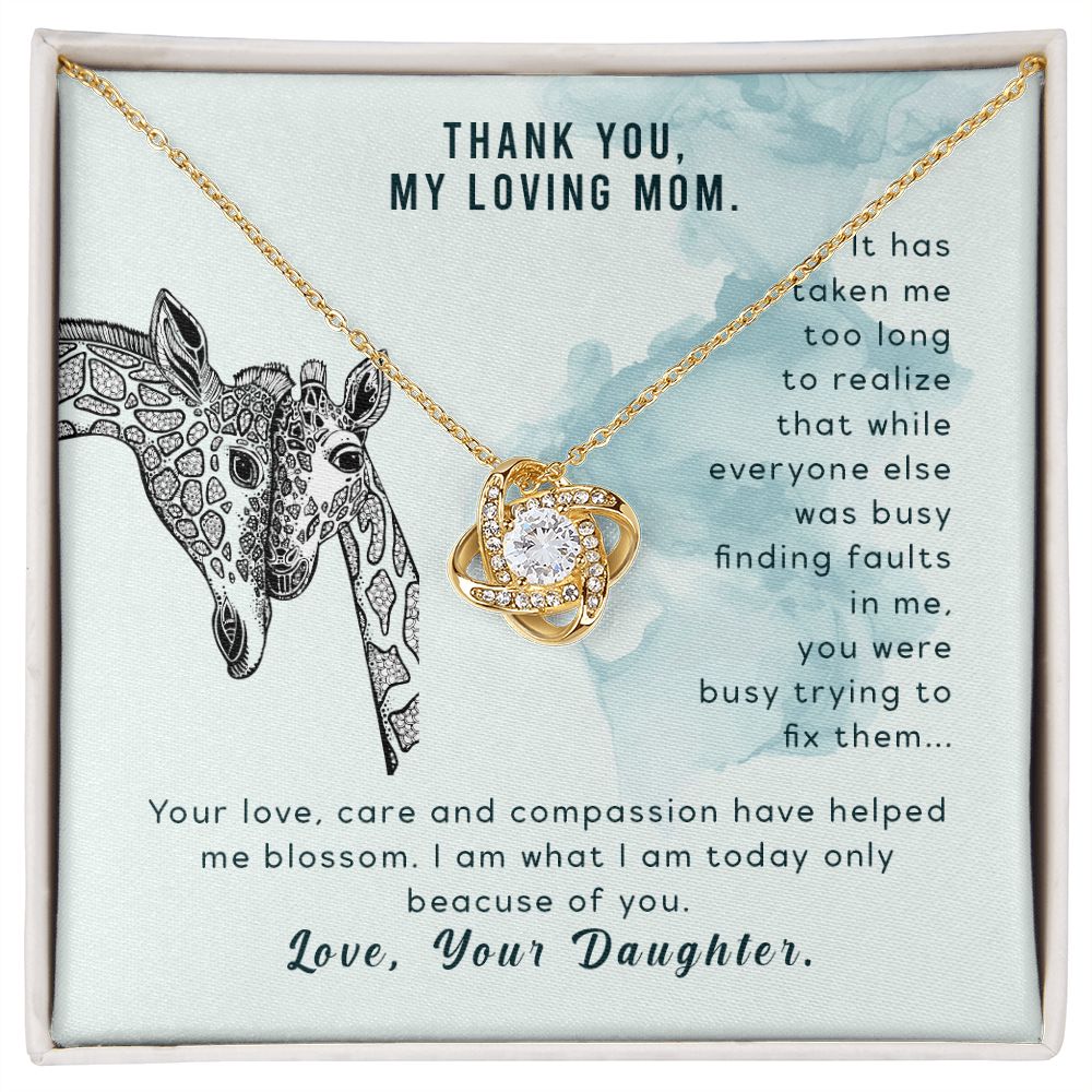 Mother's Day Gift for a Loving Mom, Giraffe Card for Necklace box, Gift Box for Mom, Dainty jewelry, Best Mom gift ideas