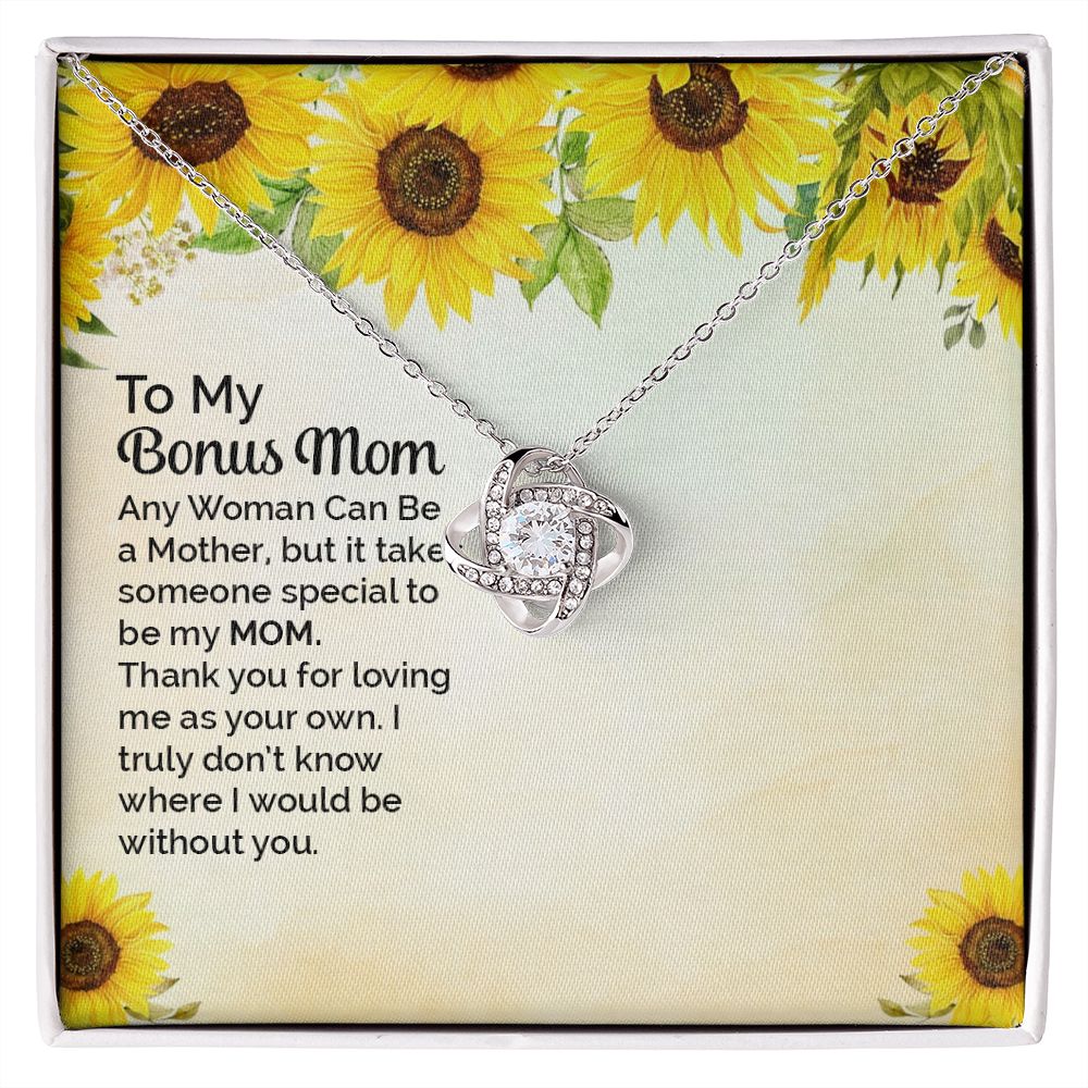 Bonus Mom Necklace, Sunflower Card with Necklace for Bonus Mom, Mother's day gift, Cute Jewelry for Mom