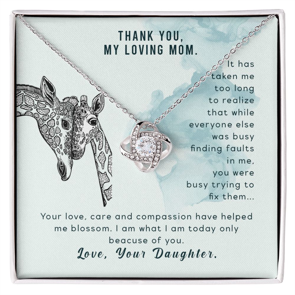 Mother's Day Gift for a Loving Mom, Giraffe Card for Necklace box, Gift Box for Mom, Dainty jewelry, Best Mom gift ideas