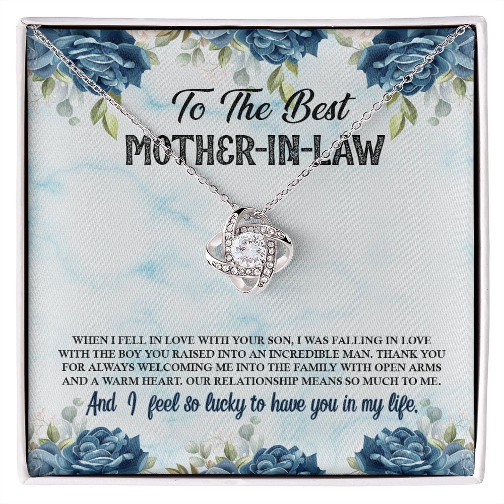 Mother in Law Gift for Mothers Day, Son In law and Daughter In law gifts, Love Knot necklace, Mother of the Groom, Mother of the bride