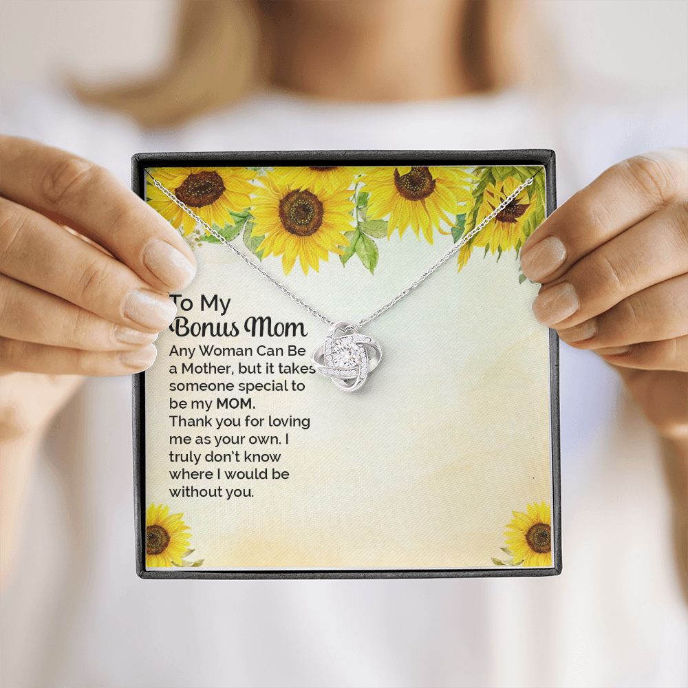 Bonus Mom Necklace, Sunflower Card with Necklace for Bonus Mom, Mother's day gift, Cute Jewelry for Mom