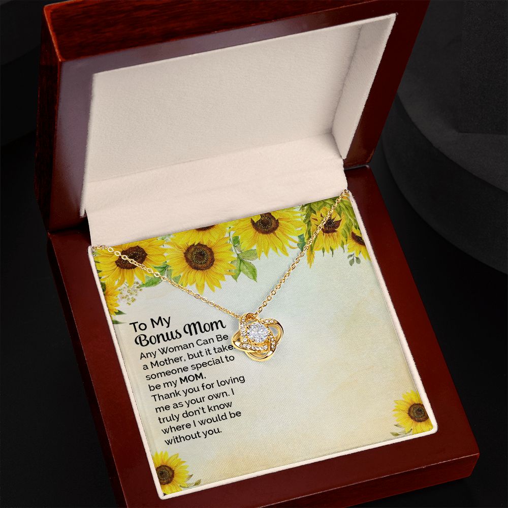 Bonus Mom Necklace, Sunflower Card with Necklace for Bonus Mom, Mother's day gift, Cute Jewelry for Mom