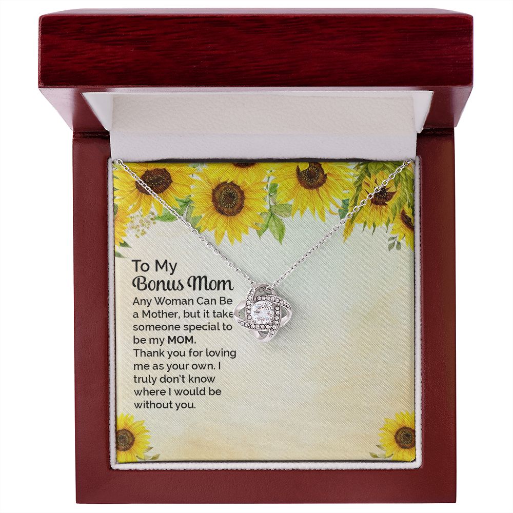 Bonus Mom Necklace, Sunflower Card with Necklace for Bonus Mom, Mother's day gift, Cute Jewelry for Mom