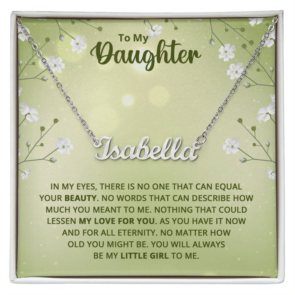 Daughter Name Necklace With Gift Box and Message Card