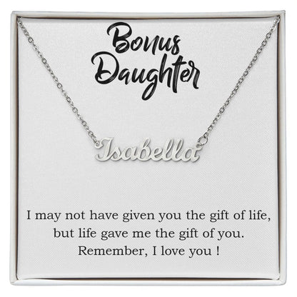 Bonus Daughter Name Necklace With Gift Box and Message Card