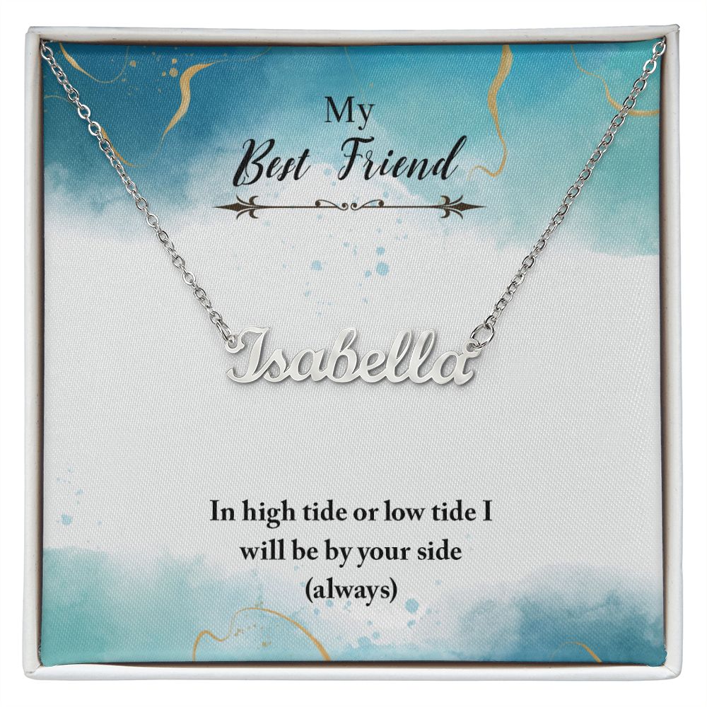 Best Friend Name Necklace With Gift Box and Message Card