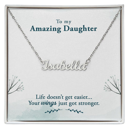 To My Amazing Daughter Name Necklace With Gift Box and Message Card
