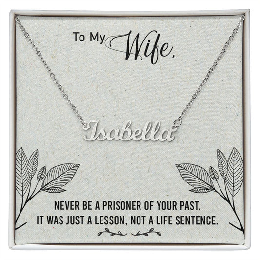 Wife Personalized Name Necklace With Gift Box and Message Card