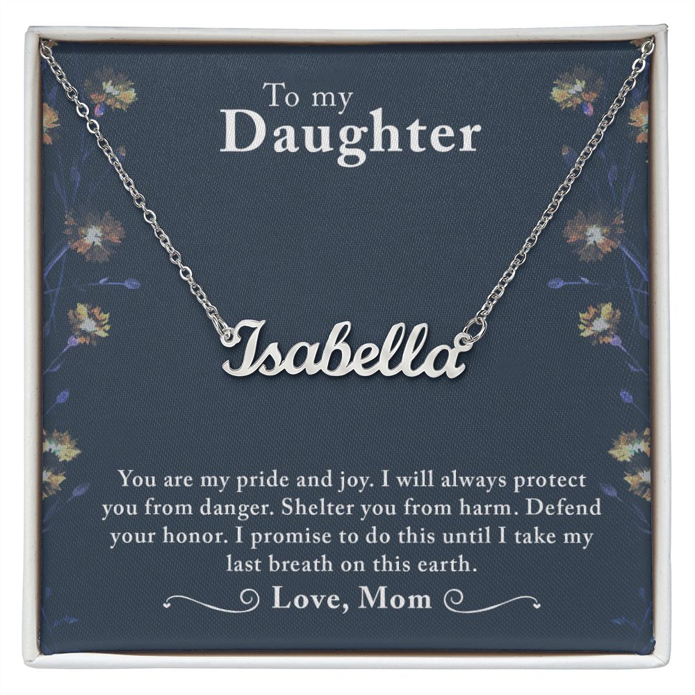 Daughter Personalized Name Necklace With Gift Box and Message Card
