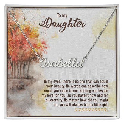 To My Daughter Name Necklace With Gift Box and Message Card