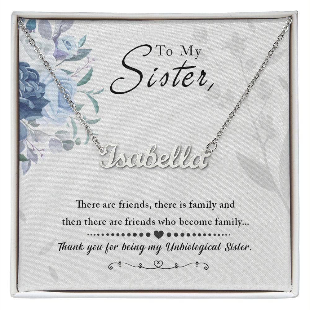 Sister Personalized Name Necklace With Gift Box and Message Card