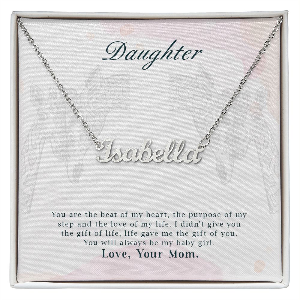 Daughter Name Necklace With Gift Box and Message Card