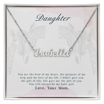 Daughter Name Necklace With Gift Box and Message Card