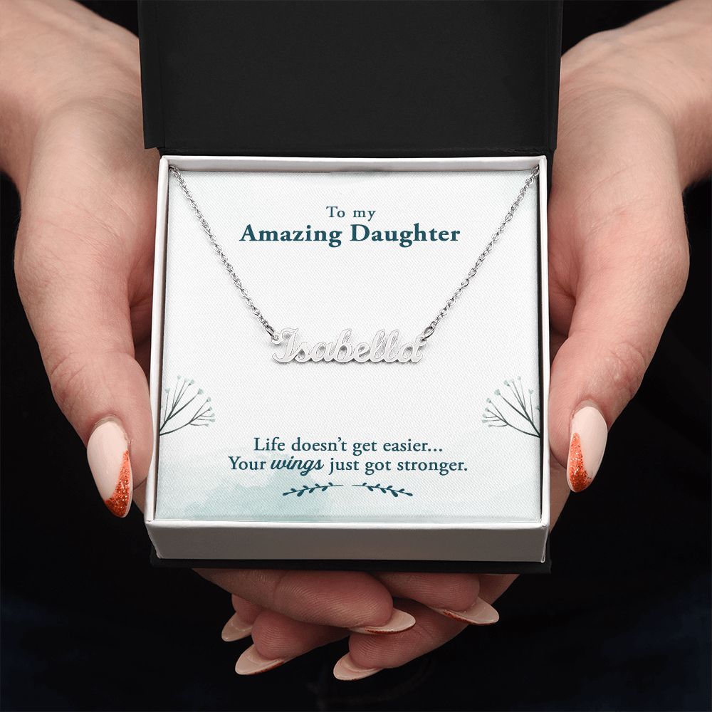 To My Amazing Daughter Name Necklace With Gift Box and Message Card