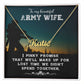 Army Wife Name Necklace With Gift Box and Message Card