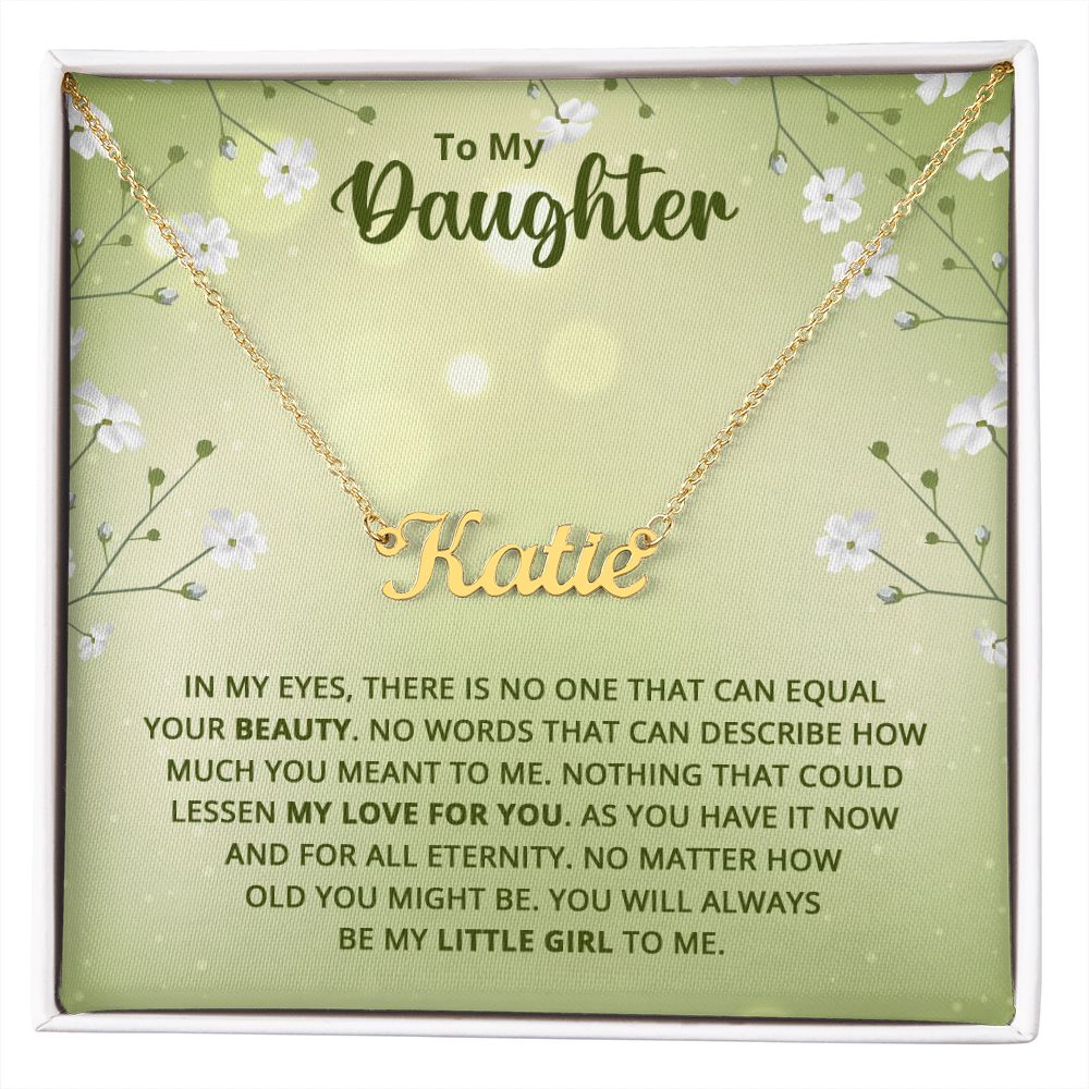 Daughter Name Necklace With Gift Box and Message Card