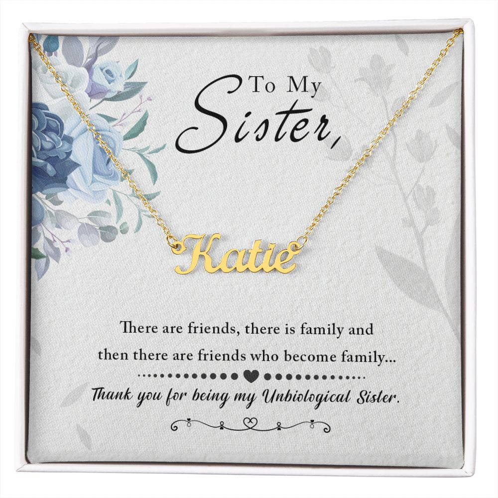 Sister Personalized Name Necklace With Gift Box and Message Card