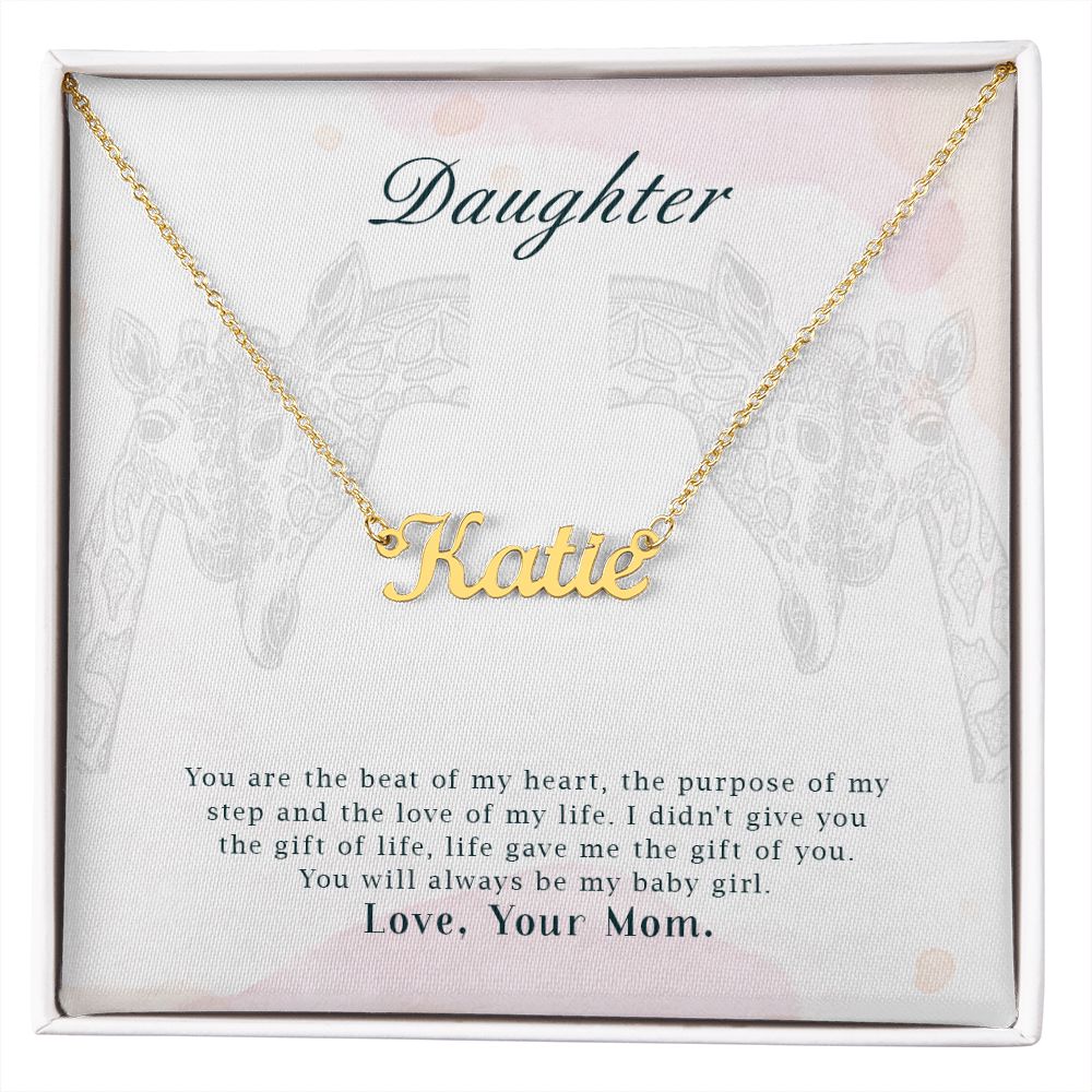 Daughter Name Necklace With Gift Box and Message Card
