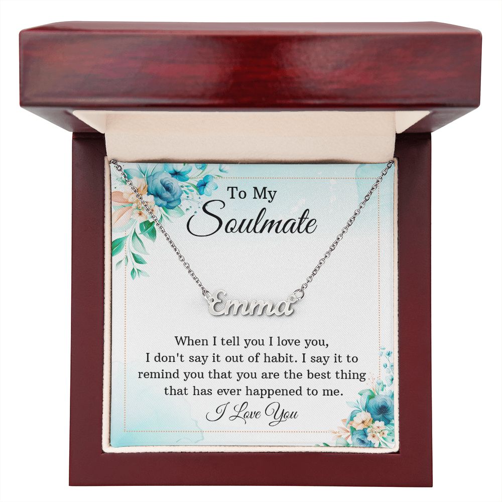 To My Soulmate Name Necklace With Gift Box and Message Card