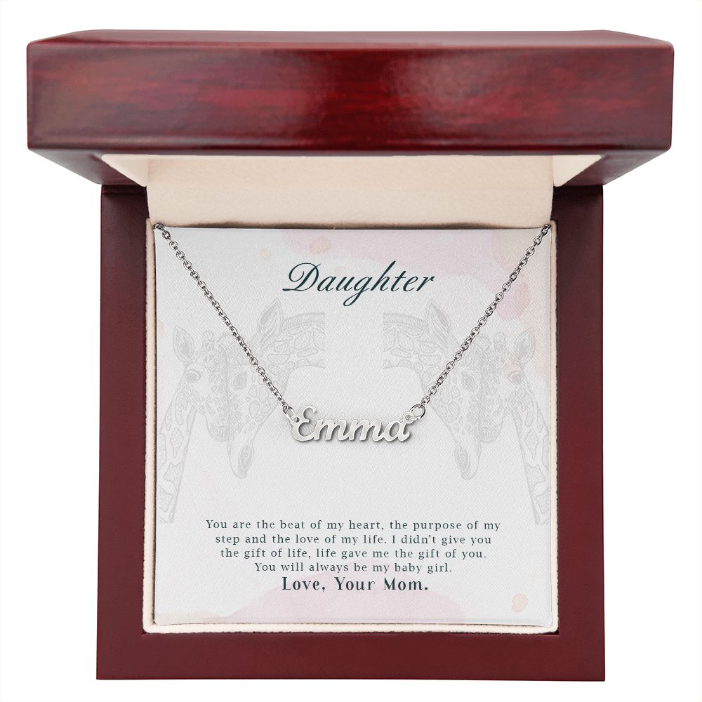 Daughter Name Necklace With Gift Box and Message Card