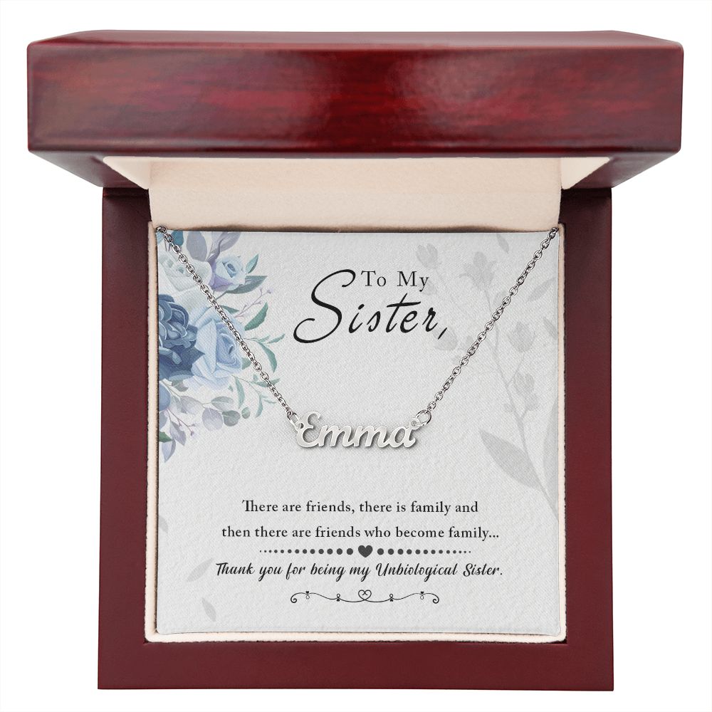 Sister Personalized Name Necklace With Gift Box and Message Card