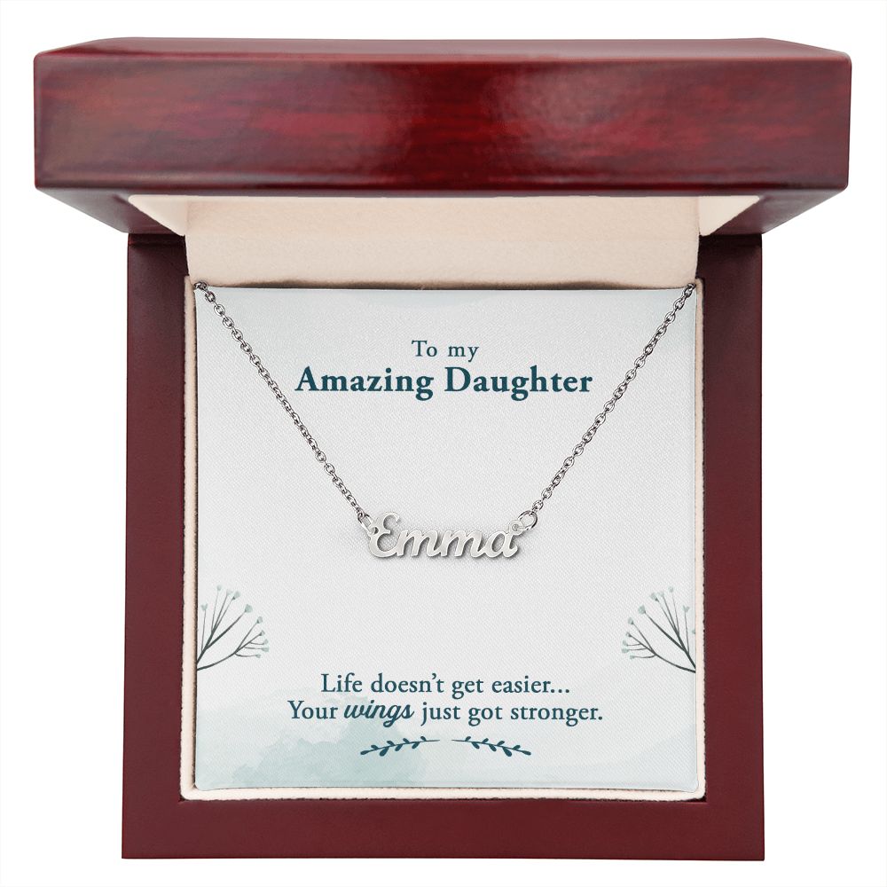 To My Amazing Daughter Name Necklace With Gift Box and Message Card