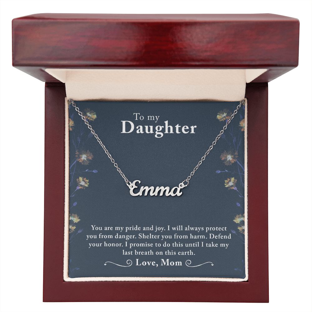 Daughter Personalized Name Necklace With Gift Box and Message Card