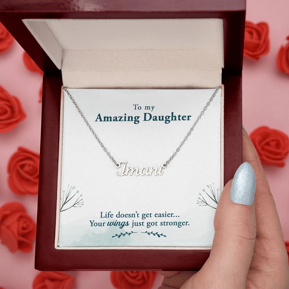 To My Amazing Daughter Name Necklace With Gift Box and Message Card