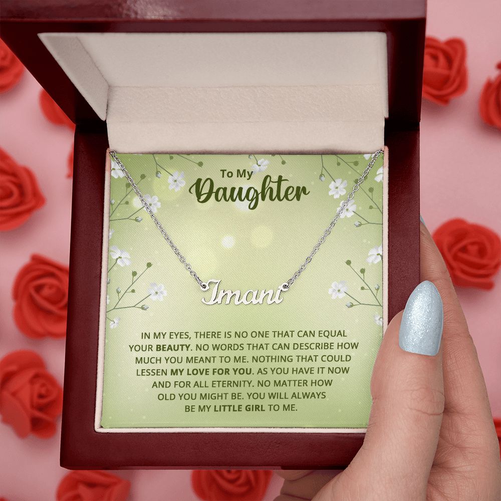 Daughter Name Necklace With Gift Box and Message Card