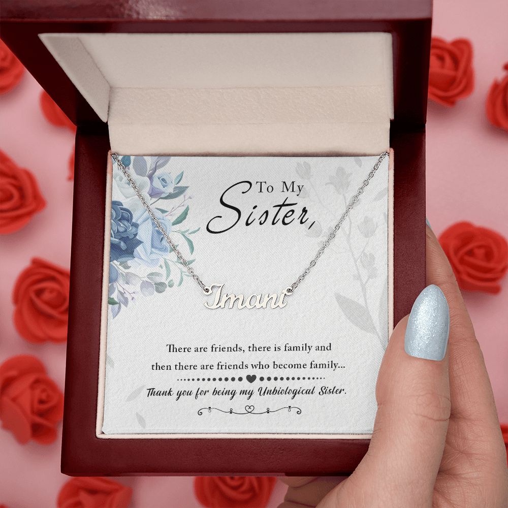 Sister Personalized Name Necklace With Gift Box and Message Card