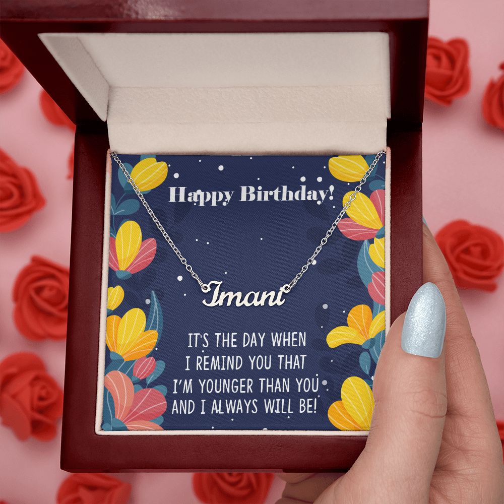 Name Necklace With Gift Box and Message Card for Birthday