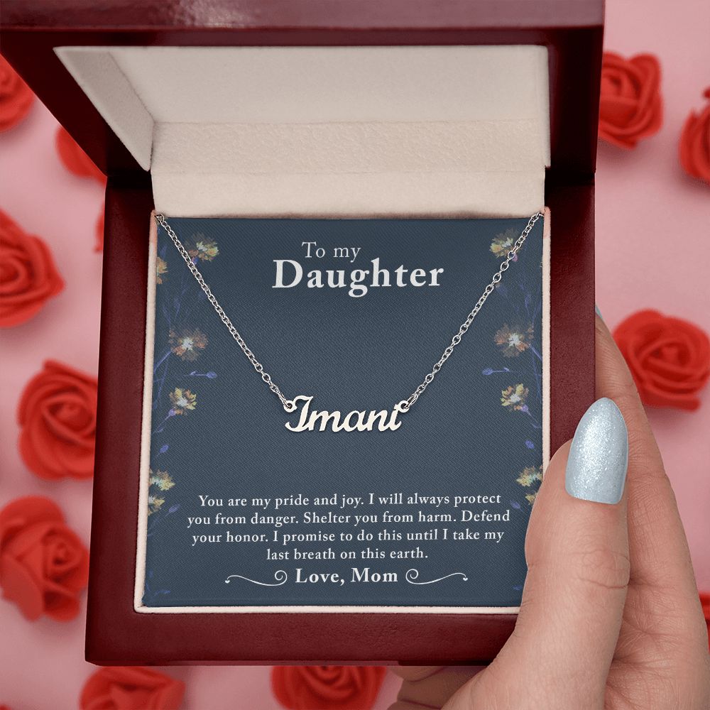 Daughter Personalized Name Necklace With Gift Box and Message Card