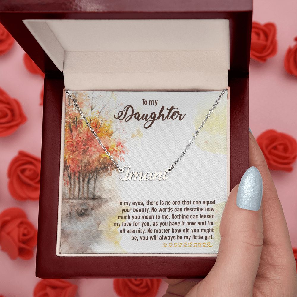 To My Daughter Name Necklace With Gift Box and Message Card