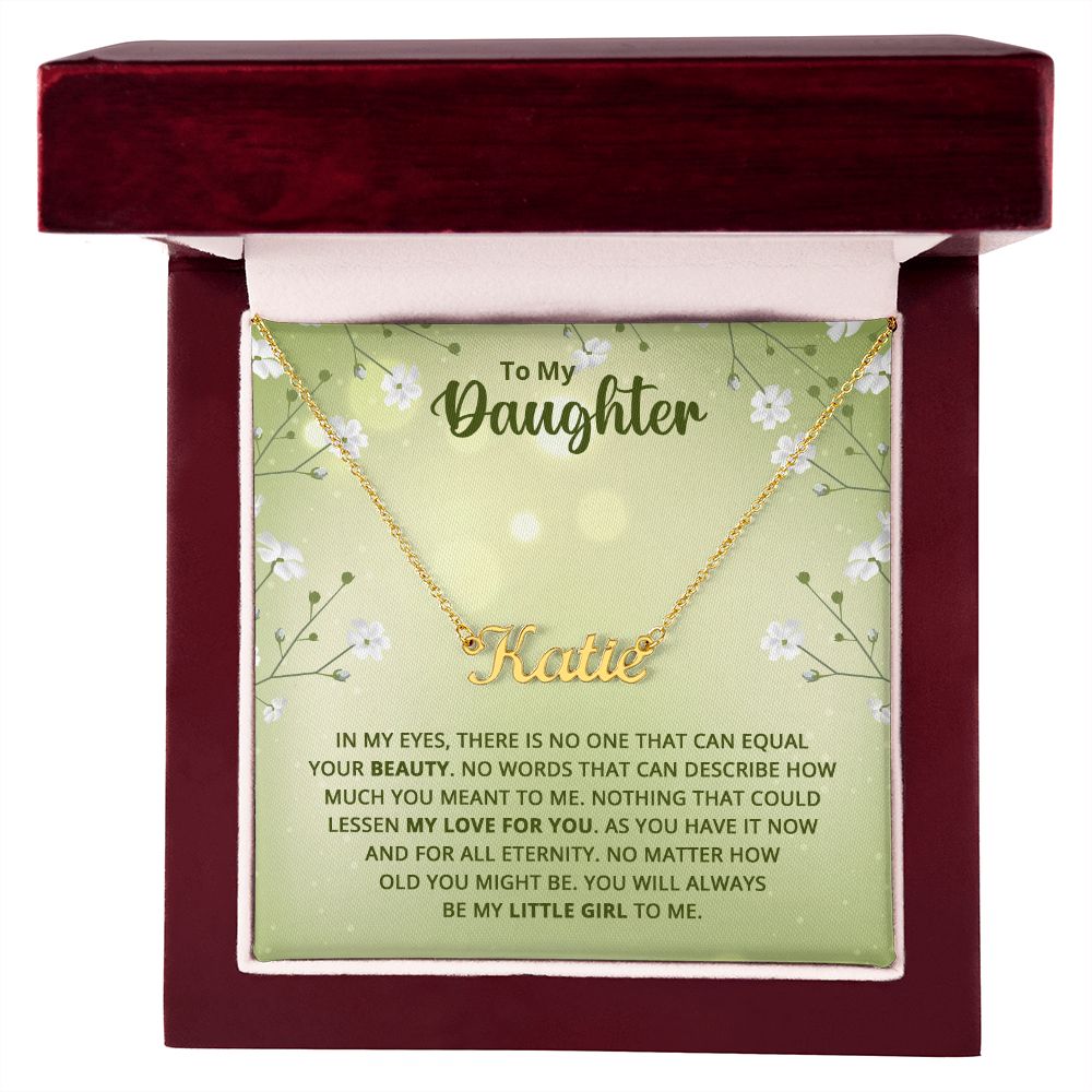 Daughter Name Necklace With Gift Box and Message Card