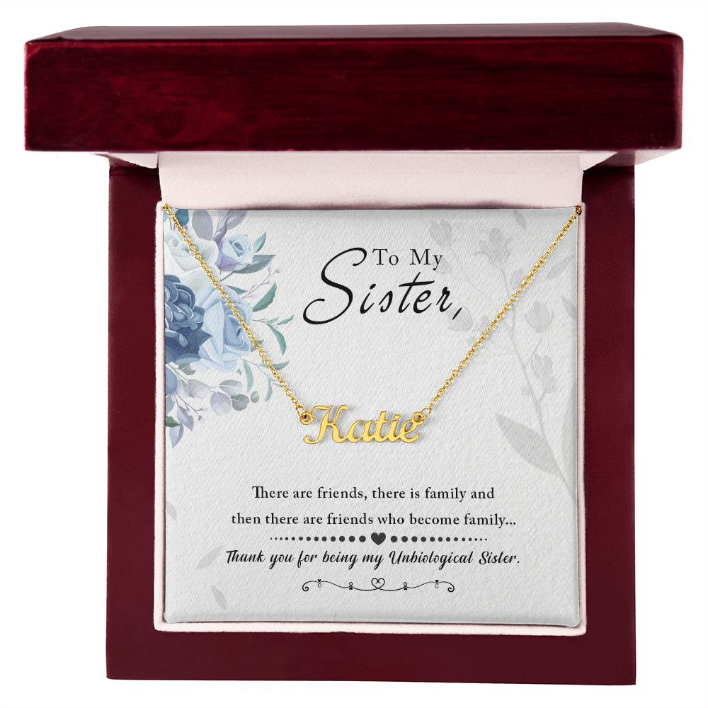 Sister Personalized Name Necklace With Gift Box and Message Card