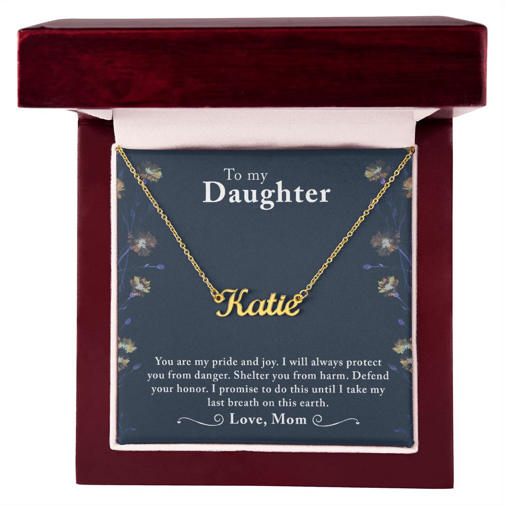 Daughter Personalized Name Necklace With Gift Box and Message Card